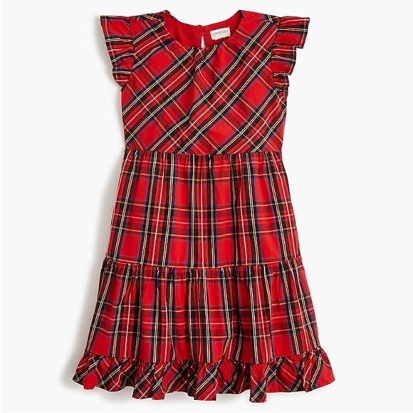 Crewcuts Other - Crewcuts Girls' Tartan Ruffle Tiered Dress Holiday Christmas Plaid Sz 3
